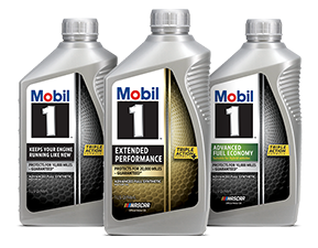 Mobil 1 Triple Action Formula motor oil bottles